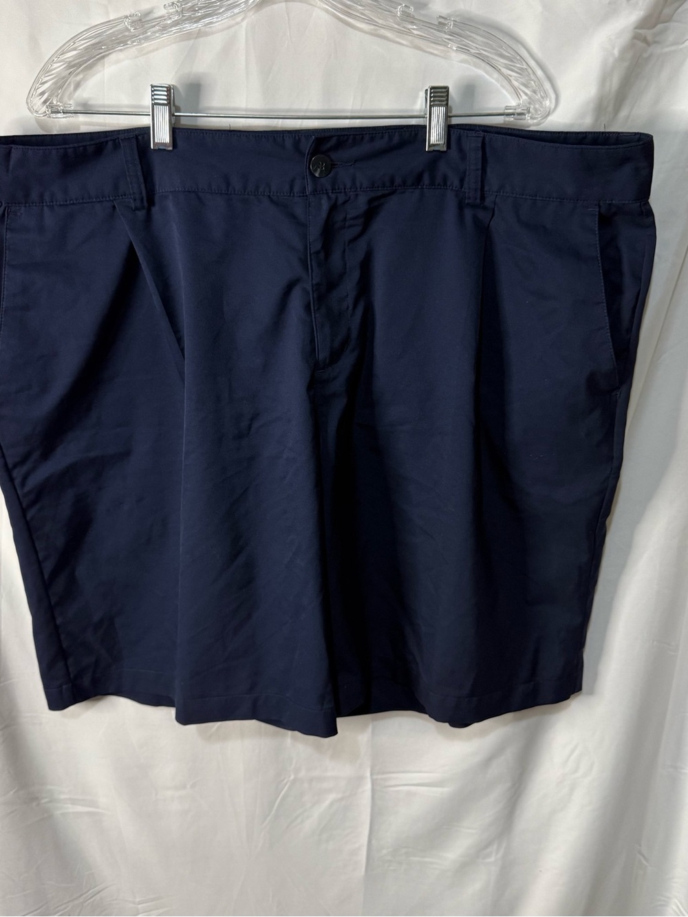 adidas Men's Dark Navy Flat-Front Shorts